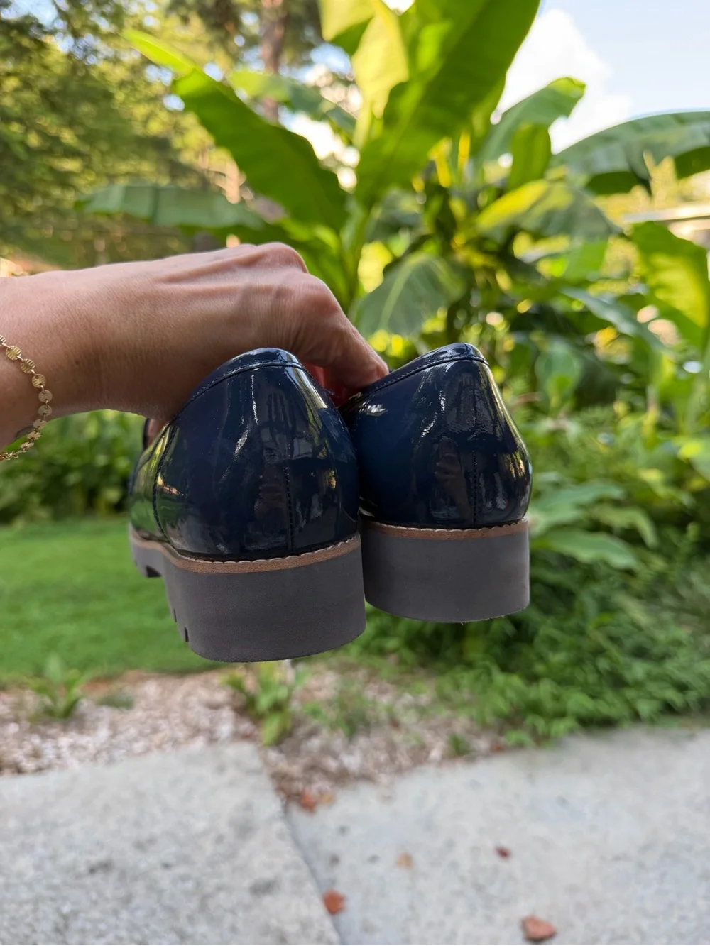 Vionic Cheryl Patent Leather Penny Loafers Blue Shoes Women’s - Size 9.5